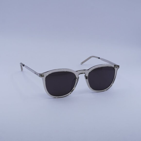 Saint Laurent SL360 005 Sunglasses Transparent Brown Square Frame, Black Lenses - Picture 1 of 11